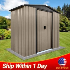 6'x4' Outdoor Storage Shed Metal Garden Tool Shed w/Lockable Doors for Backyard