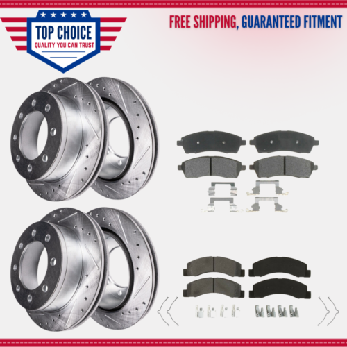 4WD Front & Rear Rotors + Ceramic Brake Pads for 2000-2004 Ford Excursion F-250 - Picture 1 of 4
