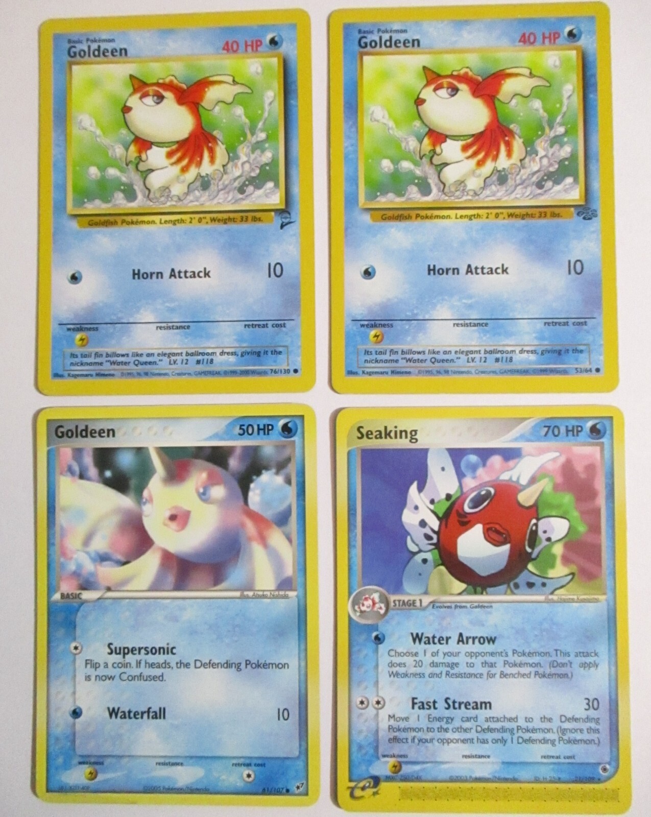 Goldeen & Seaking 4 Pokemon Card Various Sets