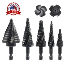 Brocas Escalonadas Juego de Brocas Escalonadas de Titanio Hss de 5 Piezas Nueva