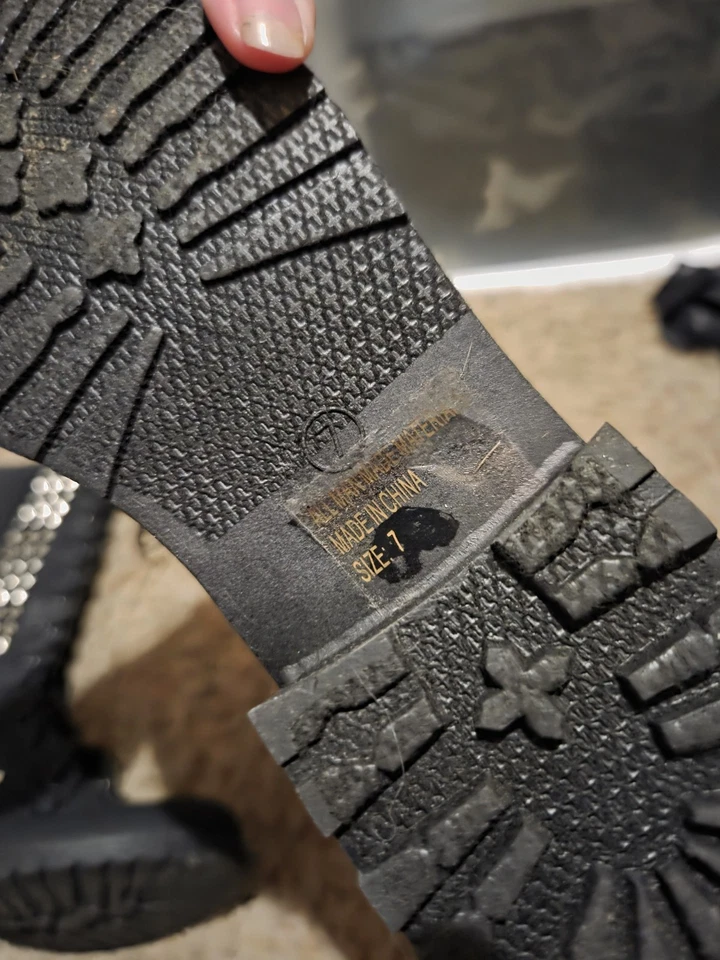 Готические боевые сапоги до колена с заклепками! Размер 7 - Изображение 3 из 3