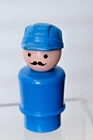 Vintage Fisher Price Little People Tall Blue Figure Train Engineer Collectible