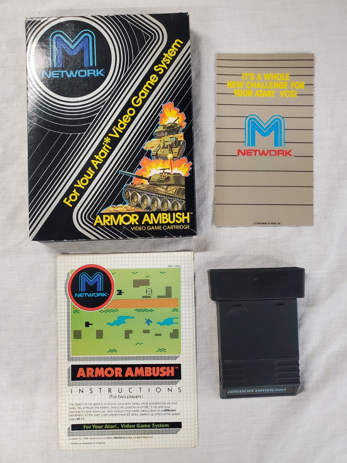 Armor Ambush ( Atari 2600, Mattel ) Complete In Box CIB Tested (C045)