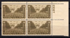 United States 934 MNH Plate Block Army Arch of Triumph ZAYIX STAMPS 0725S1486