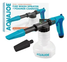 Aqua Joe 2-in-1 Hose-Powered Adjustable Foam Cannon Spray Gun-Quick-Connect NEW!