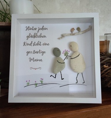 Steinbil Geschenk Muttertag 3d handgefertigt