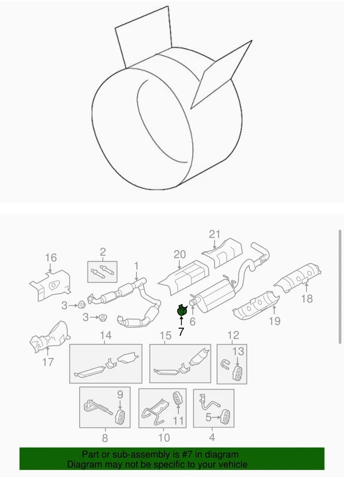 Abrazadera de tubo de escape Ford F-350 F-250 Super Duty 2005-2022 7C3Z5A231A Foto 2 de 4