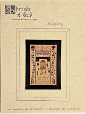 Threads Of Gold Thy Country Primitive Sampler Reproduction Cross Stitch Pattern