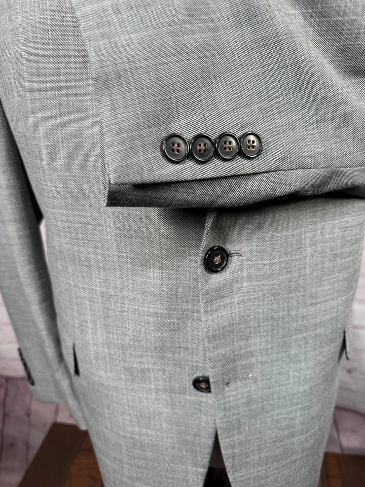 CHAPS Para Hombres Gris REG FIT 2 Botones NOTCH SOLAPA TRAJE ABRIGO DEPORTIVO BLAZER CHAQUETA 46R Foto 4 de 4