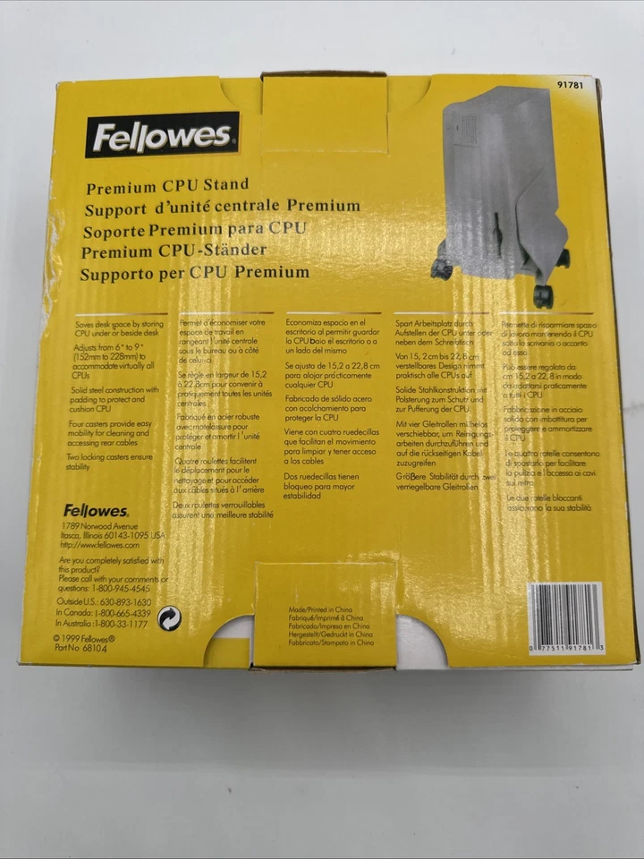 Soporte de CPU móvil Fellowes soporte de torre de computadora con ruedas giratorias se adapta a la mayoría de las PC Foto 2 de 4