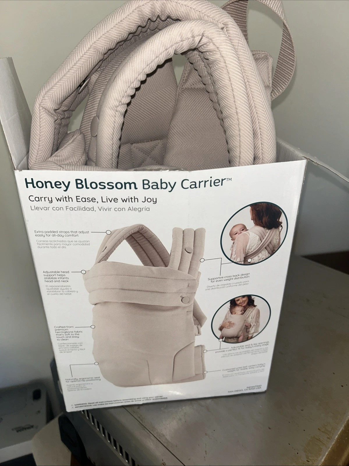 Infantino Honey Blossom Baby Carrier - Toasted Almond