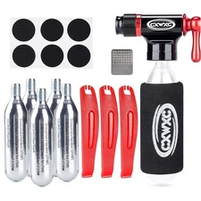 CO2 Inflator Kit with 5 X 16g CO2 Threaded Cartridges- Presta & Schrader Valv...