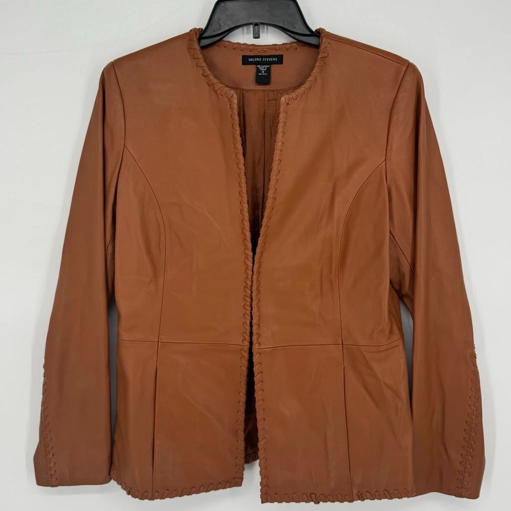 Valerie Stevens Leather Outer Shell Brown Coats, Jackets  display picture 1