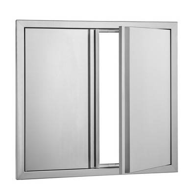 Uimoso 660 x 610 mm Zugangstür für Grillinsel aus Edelstahl in Silber
