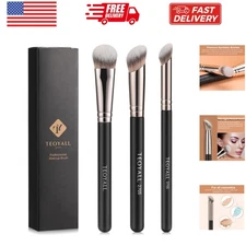 Contour Conceal Brush Set, 3PCS Angled Synthetic Under Eye Concealer Brush fo...