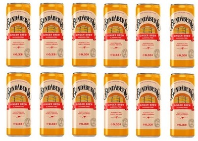 12 Dosen Bundaberg Ginger Brew a 0,33l EINWEG Pfand alkoholfreies Getränk Ingwer