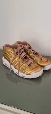 Supreme x Nike Air More Uptempo Metallic Gold 902290-700 US11 T45 EU Rare 2017 - Photo 1/4
