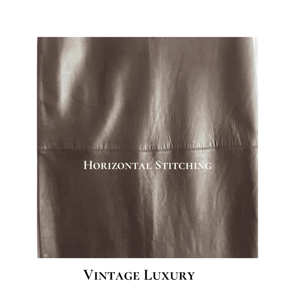 Vintage Ralph Lauren Blue Label 1990s Long Soft Leather Skirt – Size 8 – Brown - Image 4 of 4