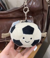 SALE Jellycat Amuseables Soccer Ball Plush Bag Charm Keychain NWT Cute Gift