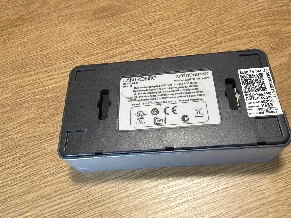 Lantronix XPrintServer for Printer Wireless Access iPad & iPhone XPS1002FC-01 - Image 3 of 3