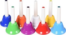 8 Note Hand Bells for Kids Adults, Colorful Merry Handbells Set Musical Instr...