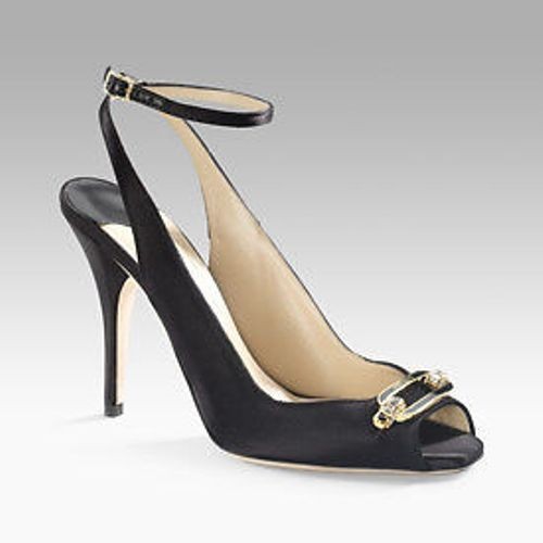 JIMMY CHOO LEE Negro Satinado Logo Cristal Zapatos con Cordones EU 41 I LOVE SHOES - Imagen 2 de 7