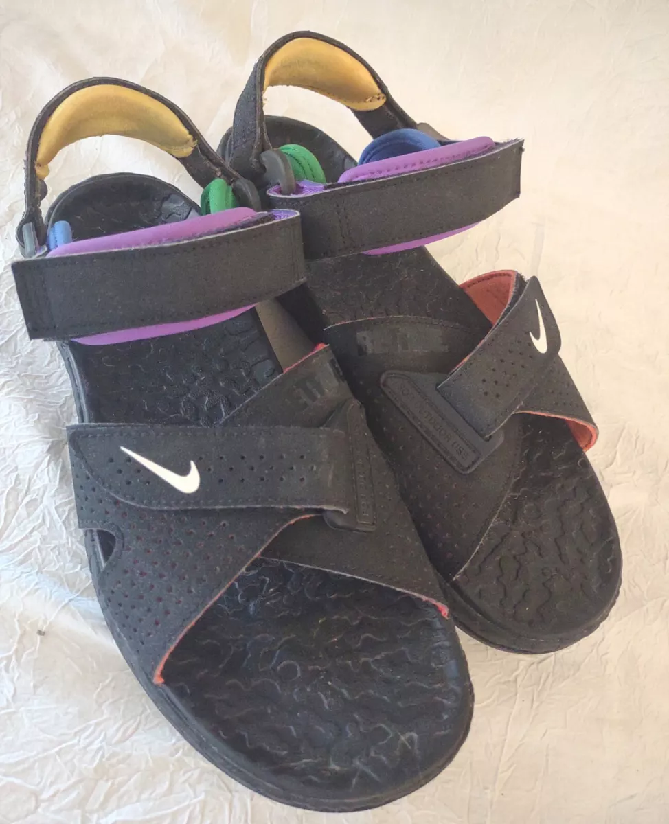 NIKE AIR DESCHUTZ BLACK WATERPROOF SANDALS DOUBLE STRAPS SLIP RESISTANT WOMEN 8