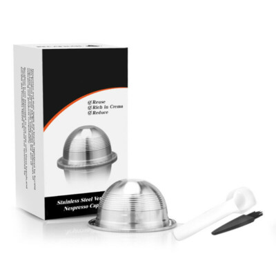 Steel Reusable Refillable Coffee Pod Capsules Kit For Nespresso