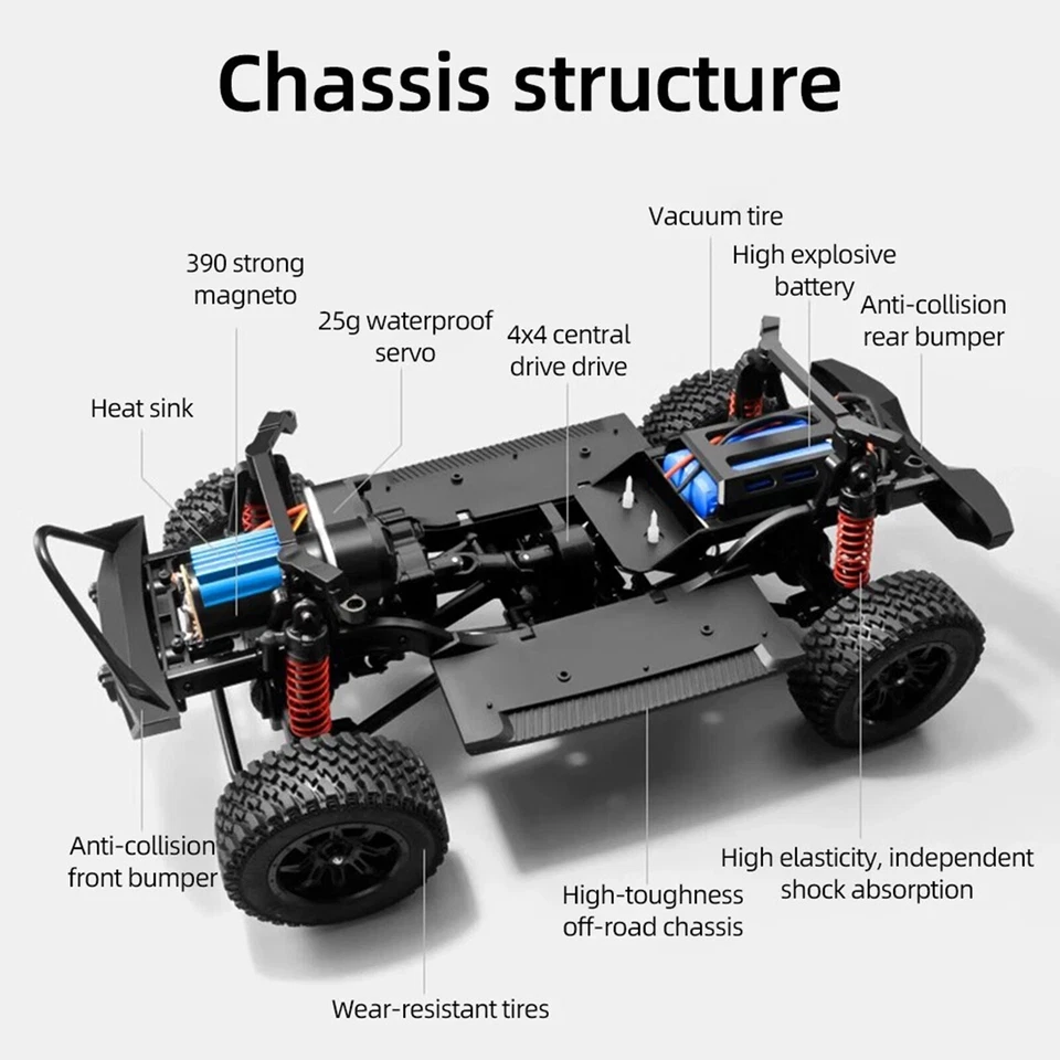 1/12 RC Crawler RTR, MN-128 Off-Road Truck 4x4 RC Jeep Car Model for Hobby Gif0t - Image 4 of 4