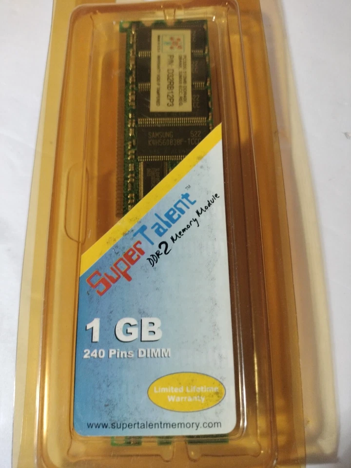 Super Talent Ddr2 Memory Module 1 GB 240 Pins DIMM P/N D32RB12P3. New  - Image 2 of 4