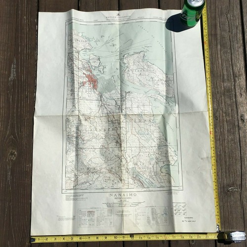 Gráfico Nanaimo Columbia Británica Canadá 92 G/4 Medio Oeste Primera Edición Mapa BC 1955 - Imagen 3 de 12
