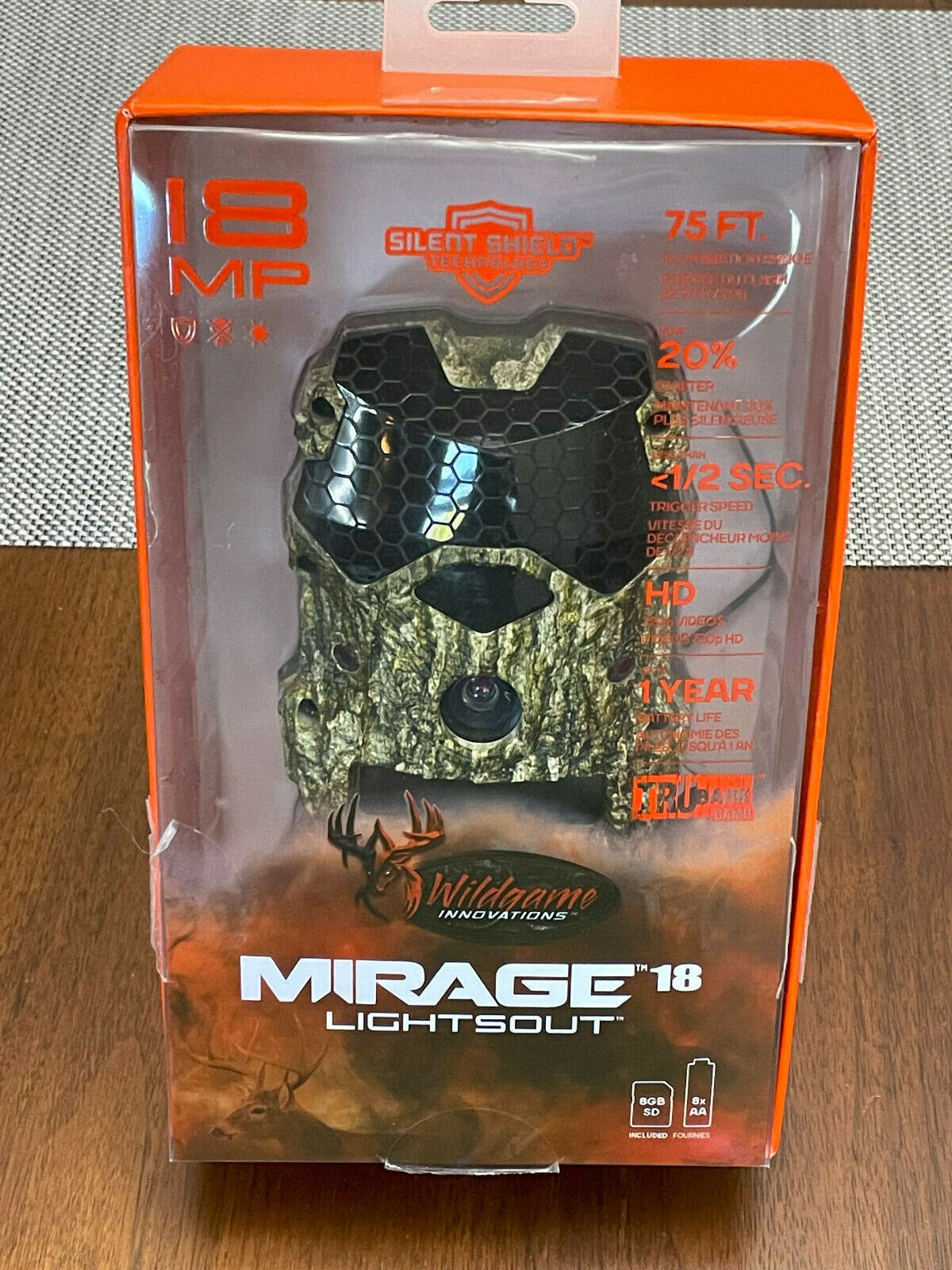MIRAGE 18 LIGHTSOUT 18mp CAMERA #M18B38D2-8 by WILDGAME INOVATIONS. GENTLY USED
