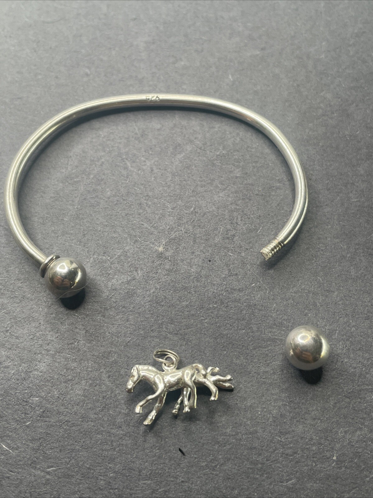 Vintage Solid Sterling Charm Cuff - image 4