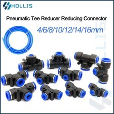 Air Water Pipe Tee Reducer Connector PEG 6/8/10/12/16 PNEUMATIC PUSH IN FITTING