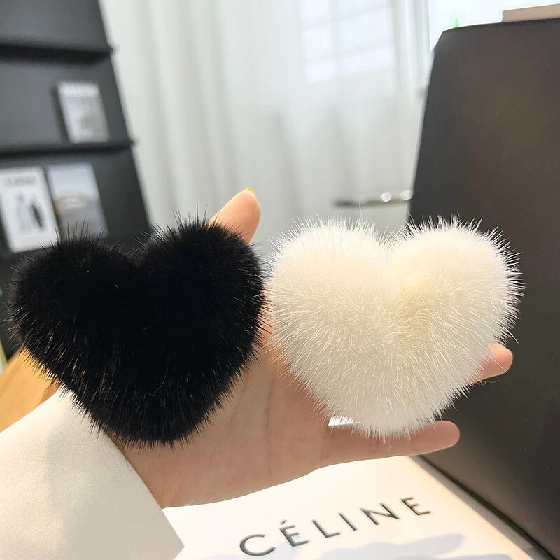 Женщин девочек милый реальный норки волос кольцо в форме сердца волос веревки волос аксессуары - Изображение 3 из 4