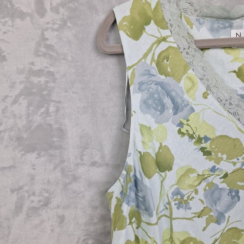 Vintage Norton Studio Dress Xtra Large Linen Blend Blue Floral Shift Cottagecore - Picture 5 of 18