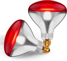 2 Pack 250W Watt Infrared Brooder Chicken Coop Hen Red Heat Lamp R40 Medium E26