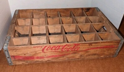 Vintage Enjoy Coca-Cola Coke Plain Wood 24 Bottle Crate Wooden
