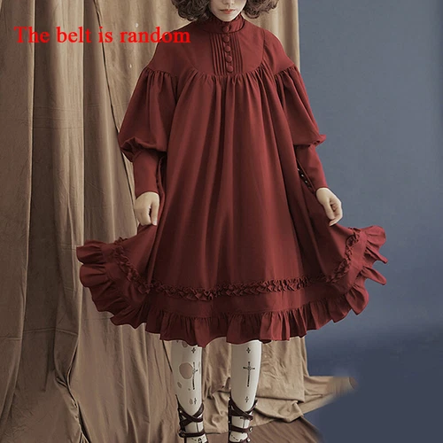 Vintage Gothic Lolita Dress Women Loose Puff Sleeve Pure Color Princess Dresses‹ - Imagen 17 de 26