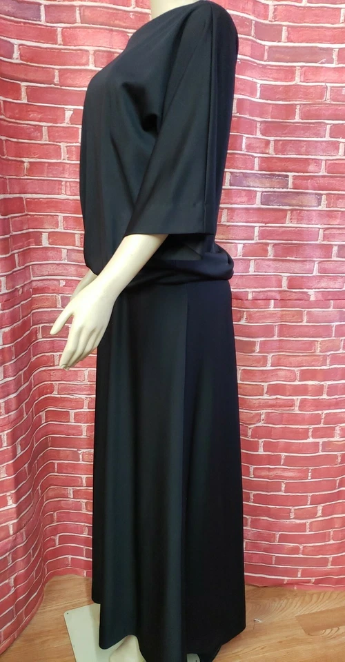 Vestido largo de colección Bullocks Wilshire años 60 negro cintura caída para mujer talla L? #CB8 Foto 3 de 4