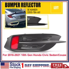 Left Rear Bumper Bezel Reflector Cover Molding For 2016-2021 Honda Civic Sedan