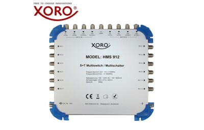 XORO HMS 912 DVB-S2/T2 Multischalter Verteiler für bis zu 12 Teilnehmer, aktiv
