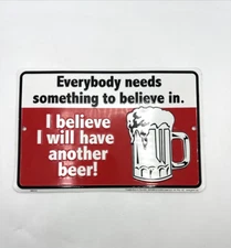 Man Cave Sign HAVE ANOTHER BEER Embossed Garage Bar Pub Wall Decor