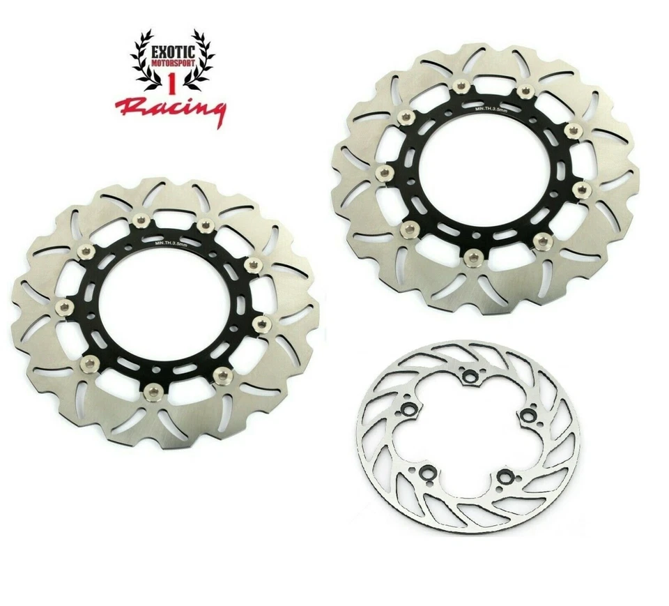 Juego de rotores y pastillas de freno de disco de freno delanteros y traseros para Yamaha YZF R1 2007-2014 Foto 2 de 4