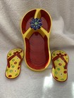 Dennis East Flip Flop Dip & Chip Serving Dish, 2 FF Side Dishes & 4 FF Spreaders