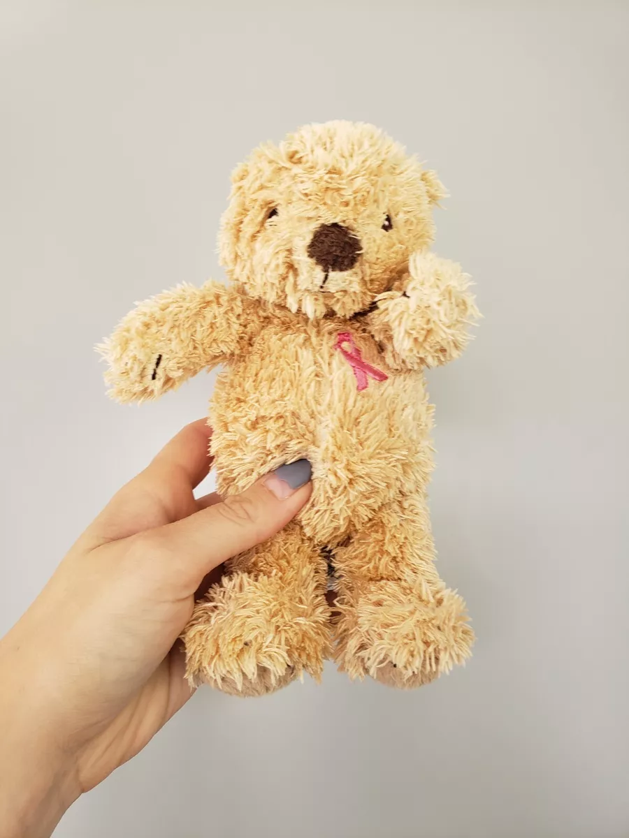 M S MARKS SPENCER BROWN PINK BREAST CANCER RIBBON TEDDY BEAR SOFT TOY 1285 048
