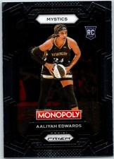 #13 Aaliyah Edwards, Washington Mystics RC 2024 Panini Prizm Monopoly WNBA Base