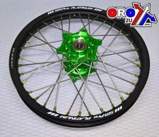 SM Pro 19x1.85 Wheel KX/KXF Bk/gn/gn, MX-2010 Black Rim, Green Hub, Sp0530582510