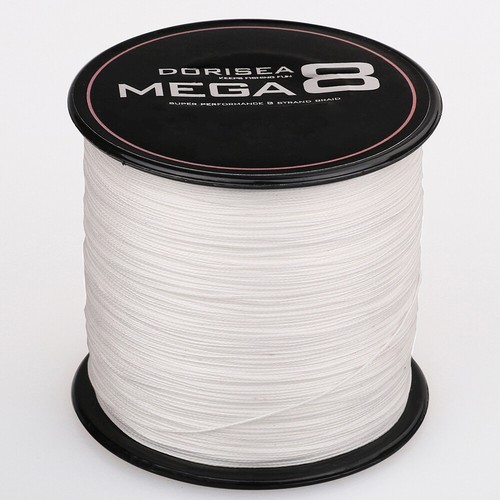 Dorisea 8 Strands White Braid MEGA 8 PE Dynema Braided Fishing line 100m-2000m - Picture 4 of 9