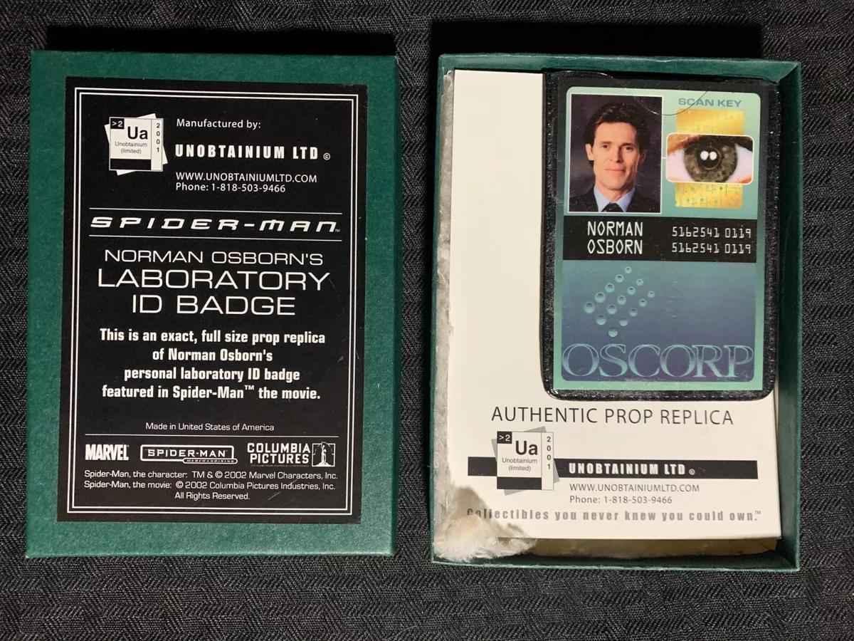 2002 SPIDER-MAN Norman Osborn's Laboratory ID Badge Prop Replica MIB w/ COA  | eBay